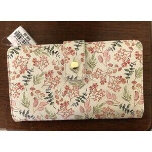 Mundi Women Wallet Madam Secretary Faux Leather Beige Floral NWT